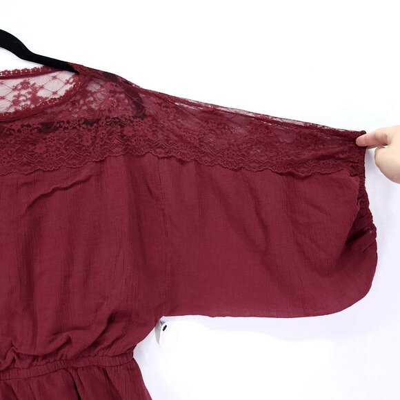 Free People Rare Vintage Leaf Tag Womens Tunic Top Size Small Lace Trim Y2K - Picture 10 of 15